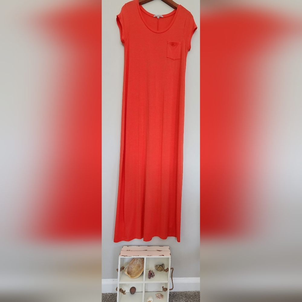 Orange t-shirt dress